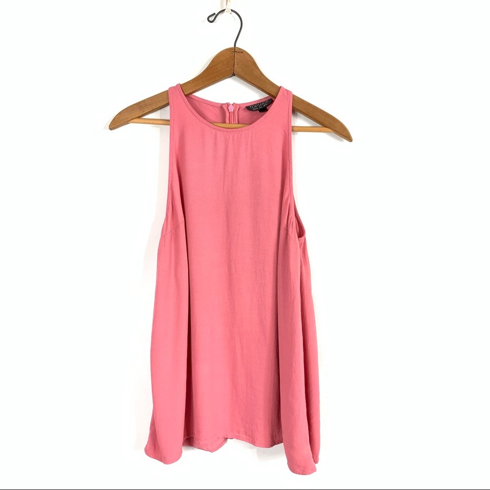 Topshop Pink Split Back Tank Top size 4